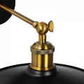 GLOBOSTAR® MINIMALL  Vintage Φωτιστικό Τοίχου - Απλίκα με Ντουί 1 x E27 AC 220-240V IP20 - Μαύρο & Χρυσό - Μ22 x Π39 x Υ18cm