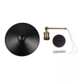 GLOBOSTAR® MINIMALL  Vintage Φωτιστικό Τοίχου - Απλίκα με Ντουί 1 x E27 AC 220-240V IP20 - Μαύρο & Χρυσό - Μ22 x Π39 x Υ18cm