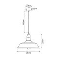 GLOBOSTAR® RAY  Vintage Κρεμαστό Φωτιστικό Οροφής με Ντουί 1 x E27 AC 220-240V IP20 - Μαύρο - Μ36 x Π36 x Υ25cm