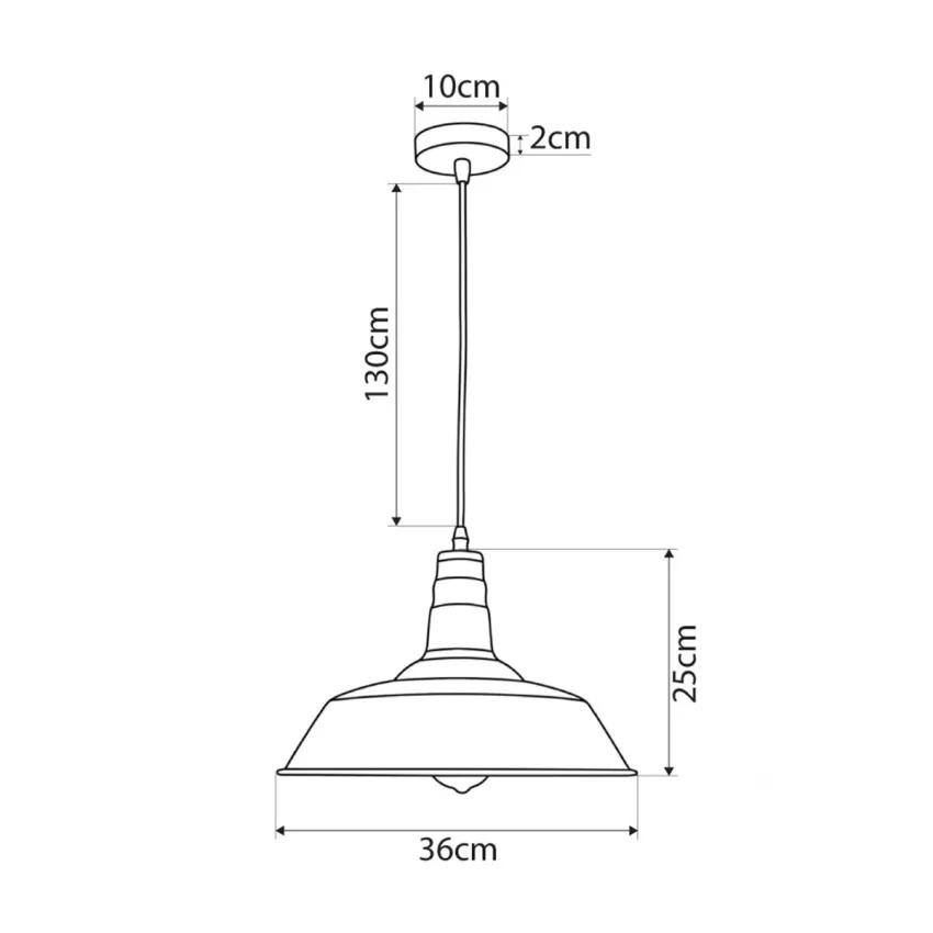 GLOBOSTAR® RAY  Vintage Κρεμαστό Φωτιστικό Οροφής με Ντουί 1 x E27 AC 220-240V IP20 - Μαύρο - Μ36 x Π36 x Υ25cm