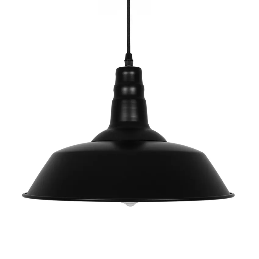 GLOBOSTAR® RAY  Vintage Κρεμαστό Φωτιστικό Οροφής με Ντουί 1 x E27 AC 220-240V IP20 - Μαύρο - Μ36 x Π36 x Υ25cm