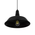GLOBOSTAR® RAY  Vintage Κρεμαστό Φωτιστικό Οροφής με Ντουί 1 x E27 AC 220-240V IP20 - Μαύρο - Μ36 x Π36 x Υ25cm
