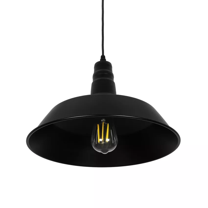 GLOBOSTAR® RAY  Vintage Κρεμαστό Φωτιστικό Οροφής με Ντουί 1 x E27 AC 220-240V IP20 - Μαύρο - Μ36 x Π36 x Υ25cm