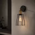 CATEL  Vintage Επιτοίχιο Φωτιστικό Απλίκα Μονόφωτο 1 x E27 IP20 Μαύρο & Χρυσό Μέταλλο - Μ26 x Π15 x Υ30cm