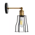 CATEL  Vintage Επιτοίχιο Φωτιστικό Απλίκα Μονόφωτο 1 x E27 IP20 Μαύρο & Χρυσό Μέταλλο - Μ26 x Π15 x Υ30cm