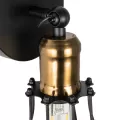 GLOBOSTAR® CATEL  Vintage Φωτιστικό Τοίχου - Απλίκα με Ντουί 1 x E27 AC 220-240V IP20 - Μαύρο & Χρυσό - Μ12 x 15 x Υ32cm