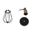 GLOBOSTAR® CATEL  Vintage Φωτιστικό Τοίχου - Απλίκα με Ντουί 1 x E27 AC 220-240V IP20 - Μαύρο & Χρυσό - Μ12 x 15 x Υ32cm