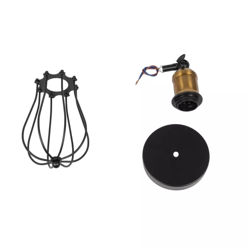 GLOBOSTAR® CATEL  Vintage Φωτιστικό Τοίχου - Απλίκα με Ντουί 1 x E27 AC 220-240V IP20 - Μαύρο & Χρυσό - Μ12 x 15 x Υ32cm