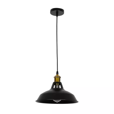 GLOBOSTAR® ANER  Vintage Κρεμαστό Φωτιστικό Οροφής με Ντουί 1 x E27 AC 220-240V IP20 - Μαύρο & Χρυσό - Μ27.5 x Π27.5 x Υ19cm