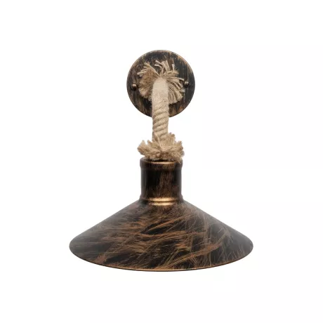 GLOBOSTAR® VINSA  Boho Φωτιστικό Τοίχου - Απλίκα με Ντουί 1 x E27 AC 220-240V IP20 - Μαύρο & Μπεζ - Μ50 x Π27 x Υ25cm