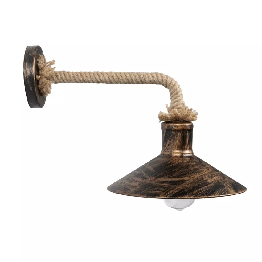 GLOBOSTAR® VINSA  Boho Φωτιστικό Τοίχου - Απλίκα με Ντουί 1 x E27 AC 220-240V IP20 - Μαύρο & Μπεζ - Μ50 x Π27 x Υ25cm