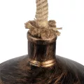 GLOBOSTAR® VINSA  Boho Φωτιστικό Τοίχου - Απλίκα με Ντουί 1 x E27 AC 220-240V IP20 - Μαύρο & Μπεζ - Μ50 x Π27 x Υ25cm