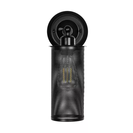 HOLVIA  Vintage Επιτοίχιο Φωτιστικό Απλίκα Μονόφωτο 1 x E27 IP20 Μαύρο Μέταλλο - Μ16 x Π12 x Υ34cm