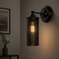 HOLVIA  Vintage Επιτοίχιο Φωτιστικό Απλίκα Μονόφωτο 1 x E27 IP20 Μαύρο Μέταλλο - Μ16 x Π12 x Υ34cm