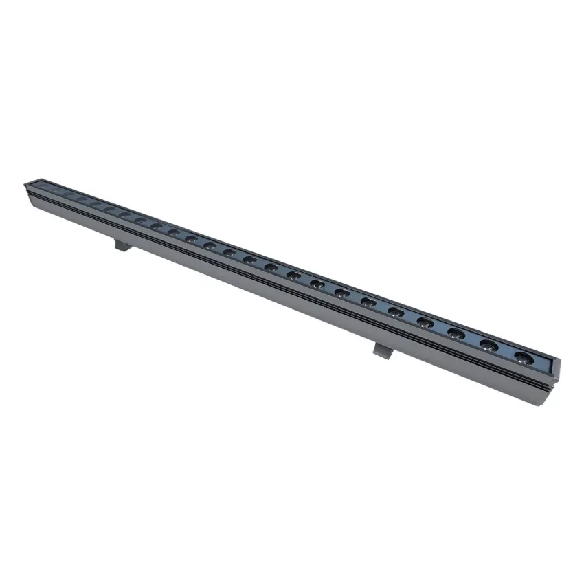 GLOBOSTAR® WASHERMARGO  Μπάρα Φωτισμού Wall Washer LED 24W 2760lm 30° DC 24V Αδιάβροχο IP65 Φυσικό Λευκό 4500K Dimmable - Bridgelux SMD Chip - Γκρι Ανθρακί Ματ - Μ100 x Π4 x Υ5cm