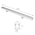 GLOBOSTAR® WASHERMARGO  Μπάρα Φωτισμού Wall Washer LED 24W 2760lm 30° DC 24V Αδιάβροχο IP65 Φυσικό Λευκό 4500K Dimmable - Bridgelux SMD Chip - Γκρι Ανθρακί Ματ - Μ100 x Π4 x Υ5cm