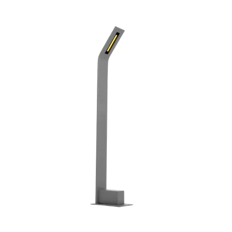 GLOBOSTAR® GREENERY  Φωτιστικό Κολωνάκι Κήπου LED 15W 1500lm 120° AC 220-240V Αδιάβροχο IP65 - Θερμό Λευκό 2700K - Bridgelux COB Chip - Γκρι Ανθρακί Ματ - Μ8 x Π15 x Υ70cm