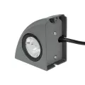 GLOBOSTAR® FLOODORA  Προβολέας Σποτ Wall Washer LED 3W 270lm 5° AC 220-240V Αδιάβροχο IP65 Θερμό Λευκό 2700K - Sanan SMD Chip - Γκρι Ανθρακί Ματ - Μ8 x Π5 x Υ8cm