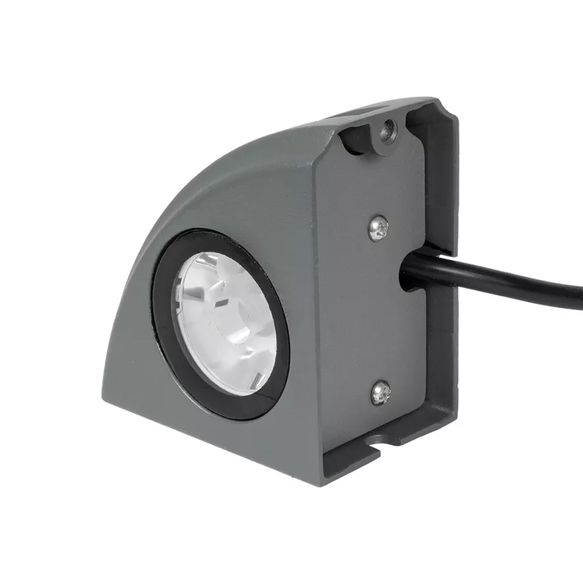 GLOBOSTAR® FLOODORA  Προβολέας Σποτ Wall Washer LED 3W 270lm 5° AC 220-240V Αδιάβροχο IP65 Θερμό Λευκό 2700K - Sanan SMD Chip - Γκρι Ανθρακί Ματ - Μ8 x Π5 x Υ8cm