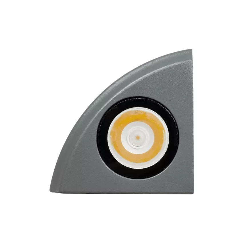 GLOBOSTAR® FLOODORA  Προβολέας Σποτ Wall Washer LED 3W 270lm 5° AC 220-240V Αδιάβροχο IP65 Θερμό Λευκό 2700K - Sanan SMD Chip - Γκρι Ανθρακί Ματ - Μ8 x Π5 x Υ8cm