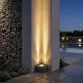 GLOBOSTAR® FLOODORA  Προβολέας Σποτ Wall Washer LED 3W 270lm 5° AC 220-240V Αδιάβροχο IP65 Θερμό Λευκό 2700K - Sanan SMD Chip - Γκρι Ανθρακί Ματ - Μ8 x Π5 x Υ8cm