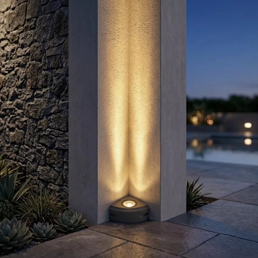 GLOBOSTAR® FLOODORA  Προβολέας Σποτ Wall Washer LED 3W 270lm 5° AC 220-240V Αδιάβροχο IP65 Θερμό Λευκό 2700K - Sanan SMD Chip - Γκρι Ανθρακί Ματ - Μ8 x Π5 x Υ8cm