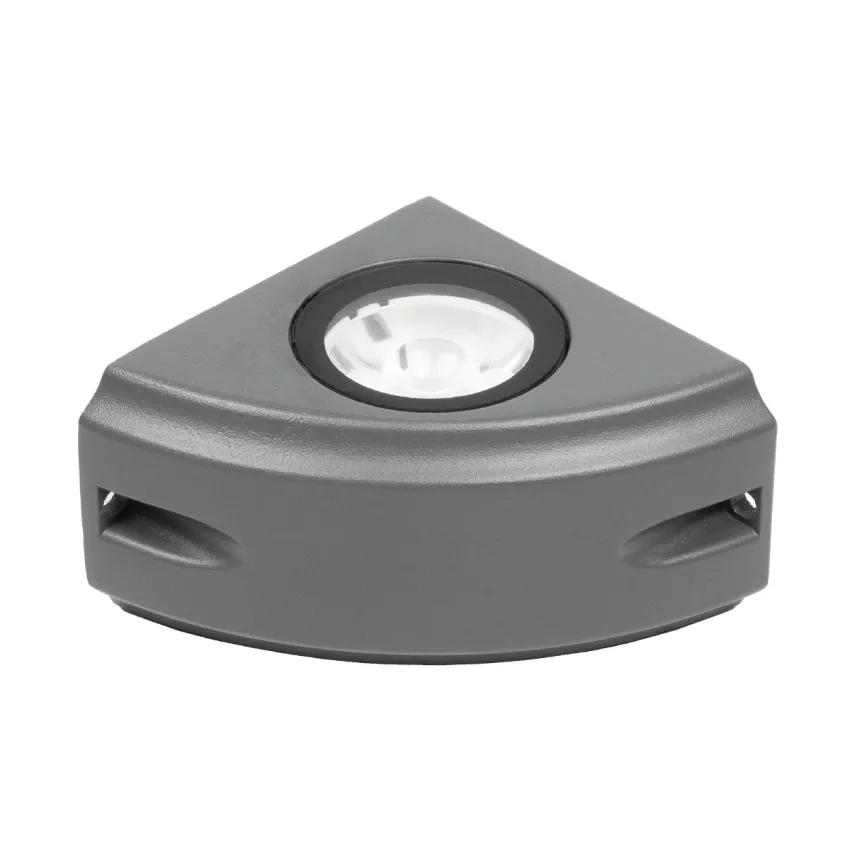 GLOBOSTAR® FLOODORA  Προβολέας Σποτ Wall Washer LED 3W 270lm 5° AC 220-240V Αδιάβροχο IP65 Θερμό Λευκό 2700K - Sanan SMD Chip - Γκρι Ανθρακί Ματ - Μ8 x Π5 x Υ8cm