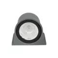 GLOBOSTAR® FLOODORA  Προβολέας Σποτ Wall Washer LED 3W 270lm 5° AC 220-240V Αδιάβροχο IP65 Θερμό Λευκό 2700K - Sanan SMD Chip - Γκρι Ανθρακί Ματ - Μ6.5 x Π5.5 x Υ5cm