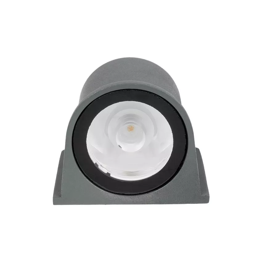 GLOBOSTAR® FLOODORA  Προβολέας Σποτ Wall Washer LED 3W 270lm 5° AC 220-240V Αδιάβροχο IP65 Θερμό Λευκό 2700K - Sanan SMD Chip - Γκρι Ανθρακί Ματ - Μ6.5 x Π5.5 x Υ5cm