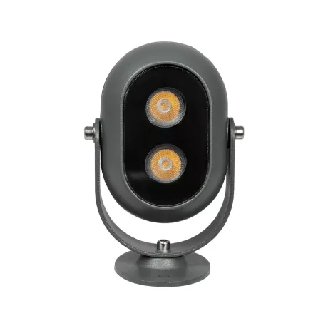 GLOBOSTAR® FLOODIS  Προβολέας Σποτ Wall Washer LED 4W 360lm 24° AC 220-240V Αδιάβροχο IP65 Θερμό Λευκό 2700K - Sanan SMD Chip - Γκρι Ανθρακί Ματ - Μ7 x Π5 x Υ11cm