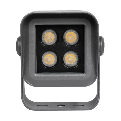 GLOBOSTAR® FLOODVIRA  Προβολέας Σποτ Wall Washer LED 8W 720lm 24° AC 220-240V Αδιάβροχο IP65 Θερμό Λευκό 2700K - Sanan SMD Chip - Γκρι Ανθρακί Ματ - Μ11 x Π9 x Υ15cm