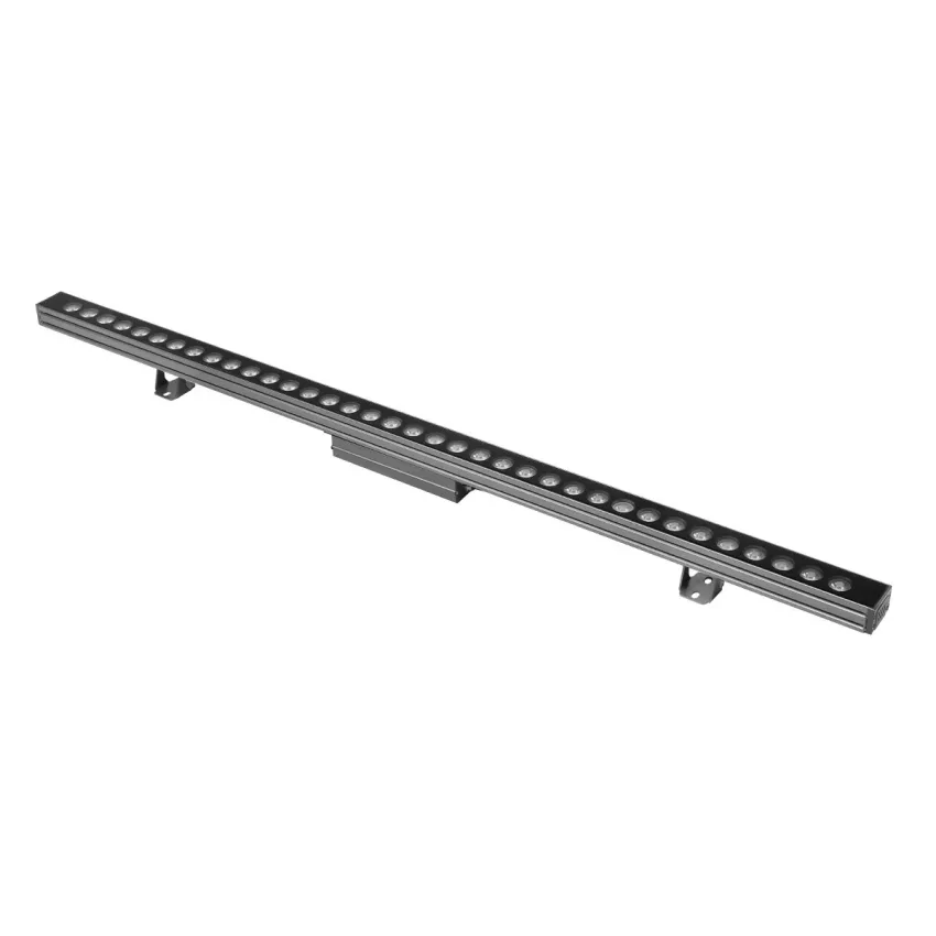 GLOBOSTAR® WASHERLUMA  Μπάρα Φωτισμού Wall Washer LED 36W 3240lm 30° AC 220-240V Αδιάβροχο IP65 Θερμό Λευκό 2700K - Sanan SMD Chip - Γκρι Ανθρακί Ματ - Μ100 x Π4 x Υ6.5cm