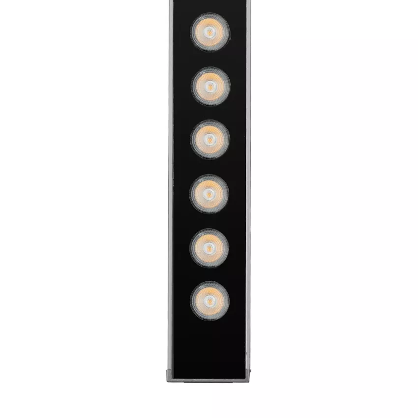 GLOBOSTAR® WASHERLUMA  Μπάρα Φωτισμού Wall Washer LED 36W 3240lm 30° AC 220-240V Αδιάβροχο IP65 Θερμό Λευκό 2700K - Sanan SMD Chip - Γκρι Ανθρακί Ματ - Μ100 x Π4 x Υ6.5cm