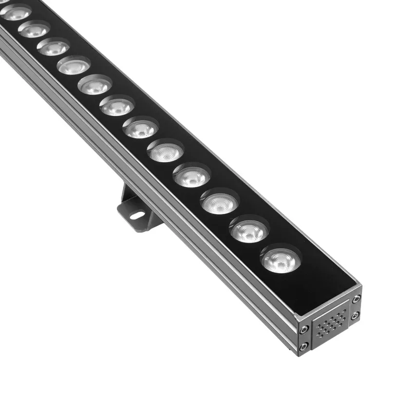 GLOBOSTAR® WASHERLUMA  Μπάρα Φωτισμού Wall Washer LED 36W 3240lm 30° AC 220-240V Αδιάβροχο IP65 Θερμό Λευκό 2700K - Sanan SMD Chip - Γκρι Ανθρακί Ματ - Μ100 x Π4 x Υ6.5cm