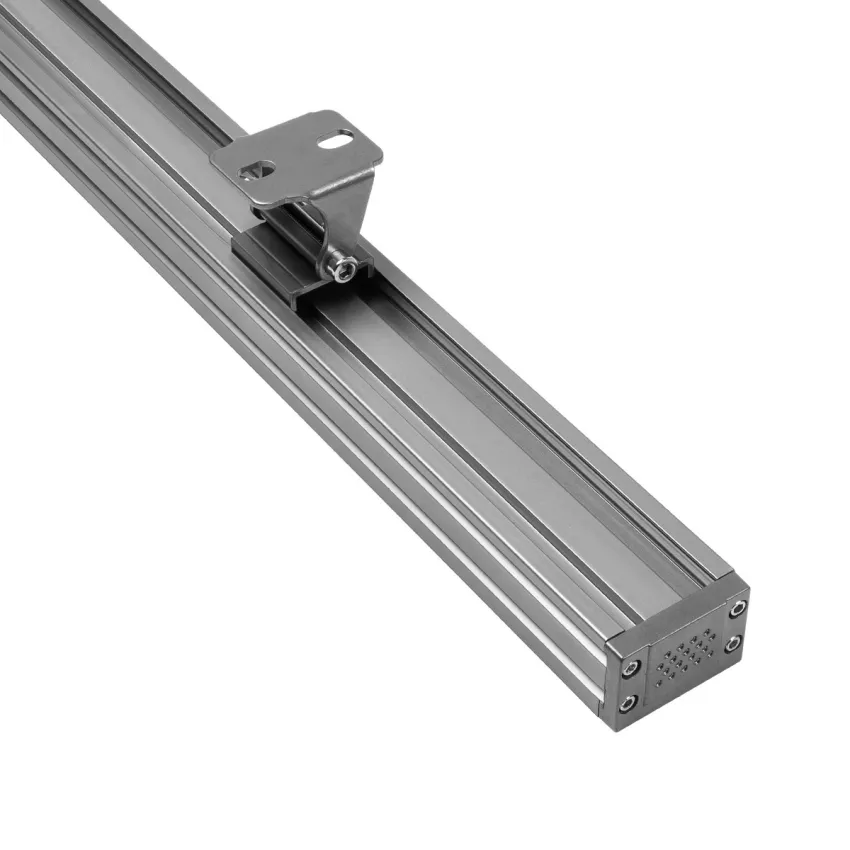 GLOBOSTAR® WASHERLUMA  Μπάρα Φωτισμού Wall Washer LED 36W 3240lm 30° AC 220-240V Αδιάβροχο IP65 Θερμό Λευκό 2700K - Sanan SMD Chip - Γκρι Ανθρακί Ματ - Μ100 x Π4 x Υ6.5cm