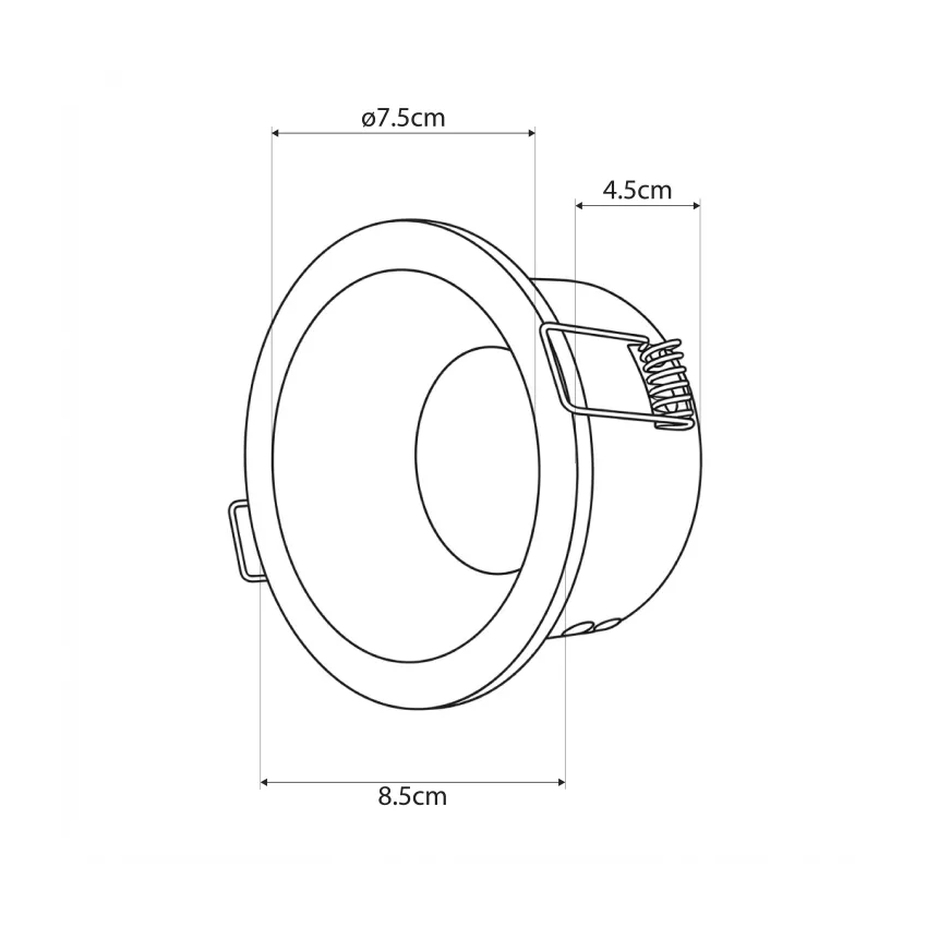 kelvo® SIGMA  Χωνευτό Φωτιστικό Downlight Σποτ Μπάνιου για Λάμπα MR16 με Ντουί GU10 AC 220-240V Αδιάβροχο IP65 - Λευκό Ματ - Μ8.5 x Π8.5 x Υ4.4cm / Q7.5cm