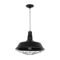 GLOBOSTAR® RAY  Vintage Κρεμαστό Φωτιστικό Οροφής με Ντουί 1 x E27 AC 220-240V IP20 - Μαύρο - Μ46 x Π46 x Υ25cm