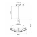 GLOBOSTAR® RAY  Vintage Κρεμαστό Φωτιστικό Οροφής με Ντουί 1 x E27 AC 220-240V IP20 - Μαύρο - Μ46 x Π46 x Υ25cm