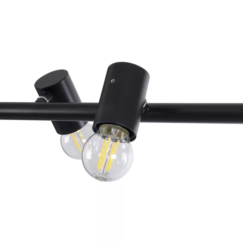 GLOBOSTAR® ALFREDA  Μοντέρνο Κρεμαστό Φωτιστικό Οροφής με Ντουί 10 x E27 AC 220-240V IP20 - Μαύρο - Μ140 x Π18 x Υ7cm