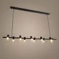 GLOBOSTAR® ALFREDA  Μοντέρνο Κρεμαστό Φωτιστικό Οροφής με Ντουί 10 x E27 AC 220-240V IP20 - Μαύρο - Μ140 x Π18 x Υ7cm