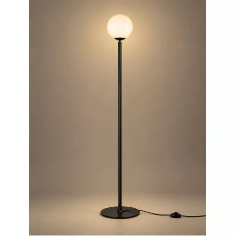 GLOBOSTAR® GLOBART  Μοντέρνο Επιδαπέδιο Φωτιστικό με Ντουί 1 x E27 AC 220-240V IP20 -Μαύρο & Λευκό - Μ25 x Π25 x Υ135cm