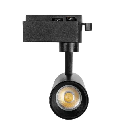 GLOBOSTAR® LUGANO  Μονοφασικό Σποτ Ράγας LED 10W 1250lm 36° AC 220-240V IP20 Φυσικό Λευκό 4500K - Bridgelux COB Chip & TÜV SÜD Driver - Eurotrack 1PH - Μαύρο Ματ - Μ8.5 x Π5 x Υ18cm