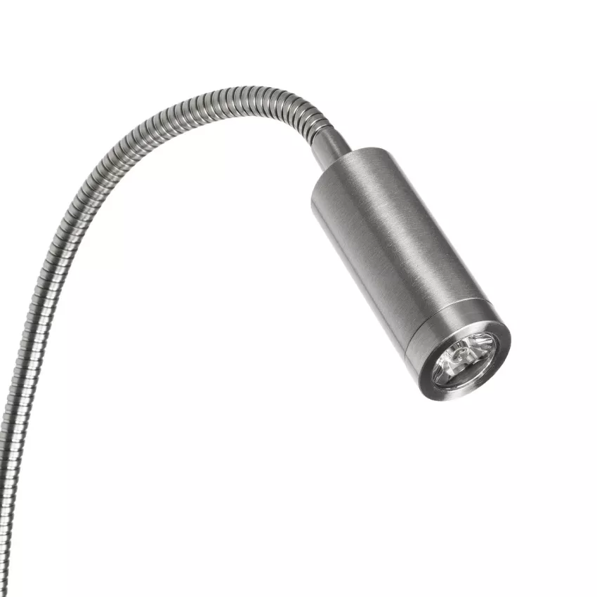 GLOBOSTAR® GOOSE  Μοντέρνο Φωτιστικό Τοίχου - Απλίκα Ξενοδοχείου Reading Light με Φορτιστή USB 3A LED 6W 540lm 36° & 360° AC 220-240V IP20 Θερμό Λευκό 2700K - CREE XPE & Lumileds SMD Chip - Νίκελ Βούρτσας - Μ15.5 x Π15 x Υ30.5cm