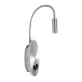 GLOBOSTAR® GOOSE  Μοντέρνο Φωτιστικό Τοίχου - Απλίκα Ξενοδοχείου Reading Light με Φορτιστή USB 3A LED 6W 540lm 36° & 360° AC 220-240V IP20 Θερμό Λευκό 2700K - CREE XPE & Lumileds SMD Chip - Νίκελ Βούρτσας - Μ15.5 x Π15 x Υ30.5cm
