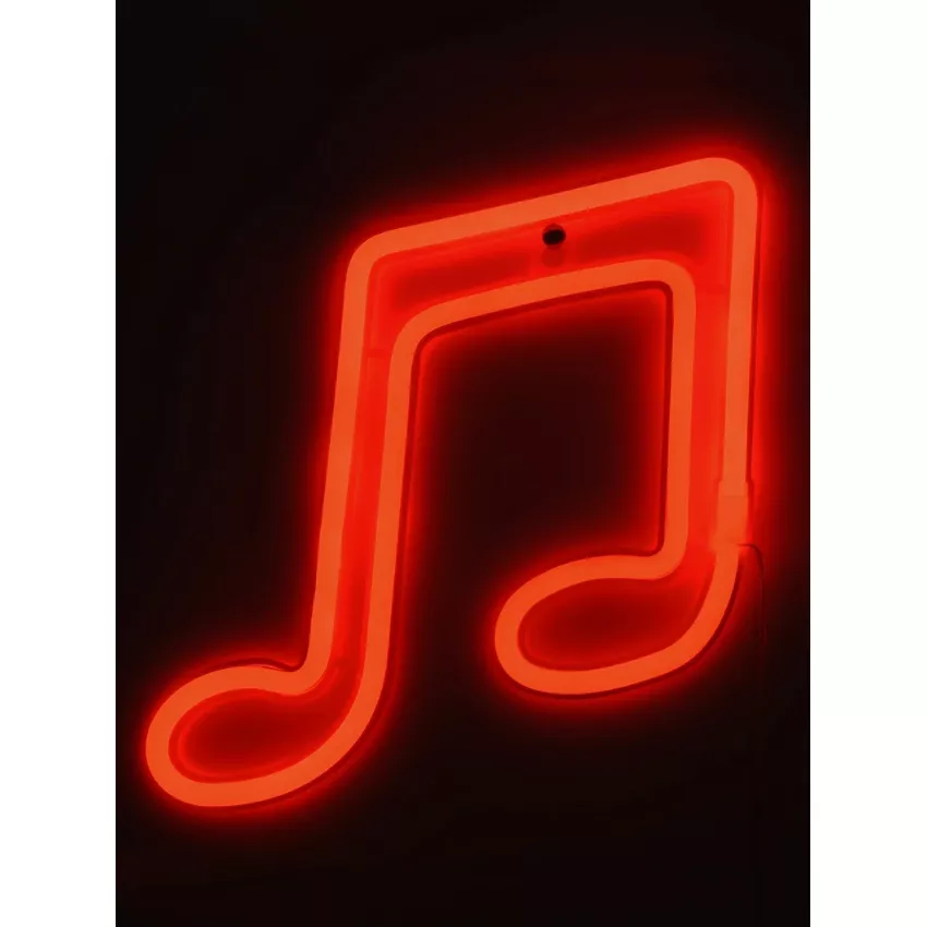 Φωτιστικό Ταμπέλα Φωτεινή Επιγραφή NEON LED Σήμανσης MUSIC NOTE 5W με Καλώδιο Τροφοδοσίας USB - Μπαταρίας 3xAAA (Δεν Περιλαμβάνονται) - Κόκκινο