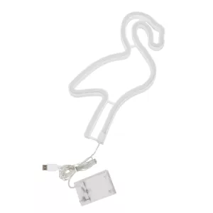Φωτιστικό Ταμπέλα Φωτεινή Επιγραφή NEON LED Σήμανσης FLAMINGO 5W με Καλώδιο Τροφοδοσίας USB - Μπαταρίας 3xAAA (Δεν Περιλαμβάνονται) - Ροζ