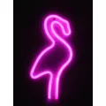 Φωτιστικό Ταμπέλα Φωτεινή Επιγραφή NEON LED Σήμανσης FLAMINGO 5W με Καλώδιο Τροφοδοσίας USB - Μπαταρίας 3xAAA (Δεν Περιλαμβάνονται) - Ροζ