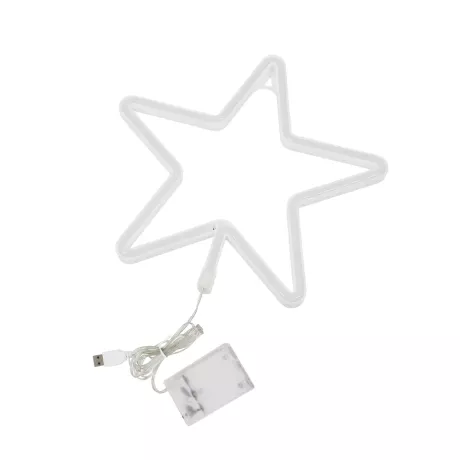 Φωτιστικό Ταμπέλα Φωτεινή Επιγραφή NEON LED Σήμανσης STAR 5W με Καλώδιο Τροφοδοσίας USB - Μπαταρίας 3xAAA (Δεν Περιλαμβάνονται) - Θερμό Λευκό 2700K