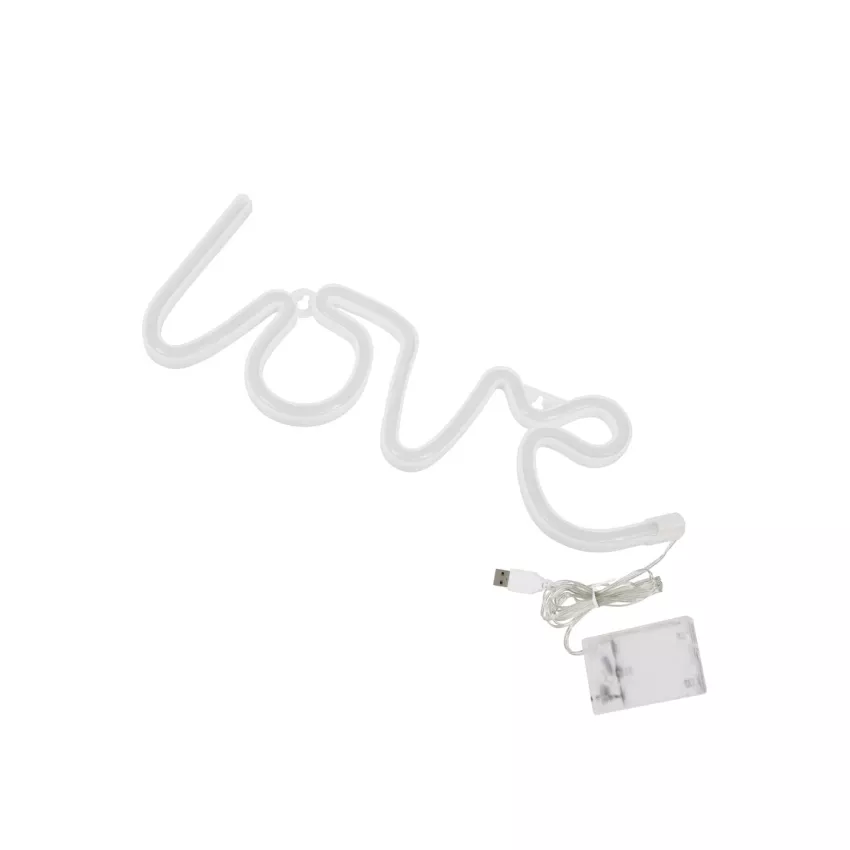 Φωτιστικό Ταμπέλα Φωτεινή Επιγραφή NEON LED Σήμανσης LOVE 5W με Καλώδιο Τροφοδοσίας USB - Μπαταρίας 3xAAA (Δεν Περιλαμβάνονται) - Κόκκινο