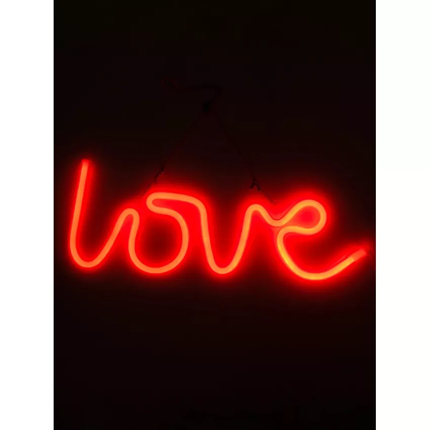 Φωτιστικό Ταμπέλα Φωτεινή Επιγραφή NEON LED Σήμανσης LOVE 5W με Καλώδιο Τροφοδοσίας USB - Μπαταρίας 3xAAA (Δεν Περιλαμβάνονται) - Κόκκινο